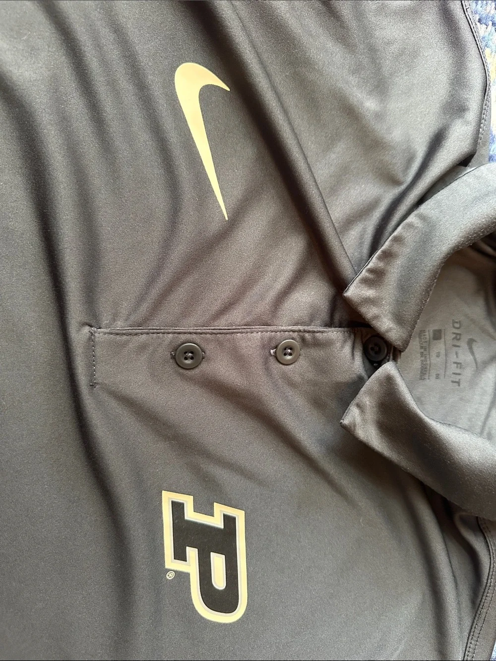 Nike Black and Gold Purdue Polo Shirt